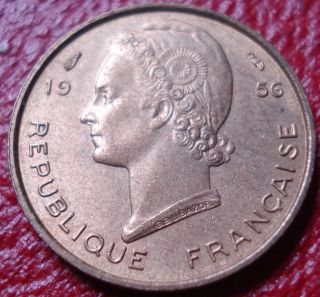 1956 French West Africa 5 Francs In Au photo