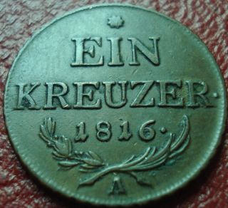 1816 - A Austria 1 Kreuzer In Vf photo