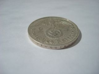 2 Reichsmark 1938 - A German Hitler Silver Coin Third Reich Nazi Swastika Rare+++ photo