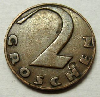 Austria 2 Groschen Coin 1925 Km 2837 (a1) photo