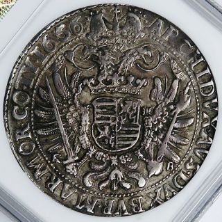 Hungary 1656 Ferdinand Iii Broad Silver Thaler Ngc Xf photo