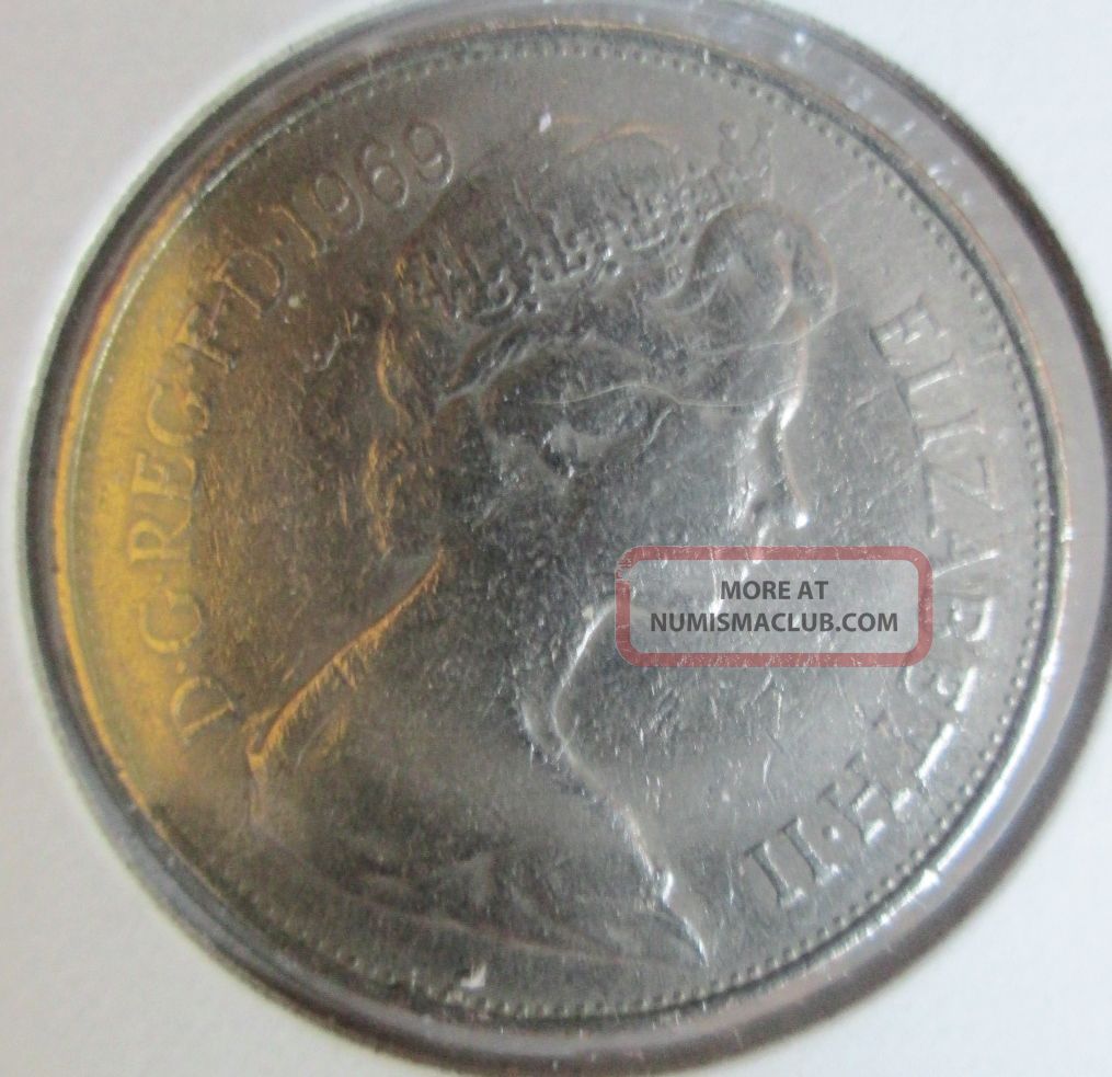 1969 Great Britain Ten Pence Old English Coin
