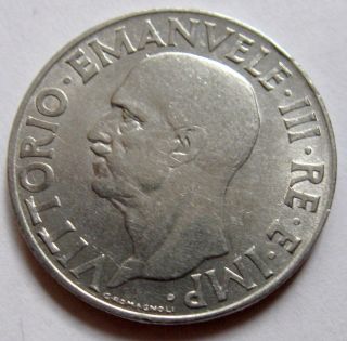 Italy 1 Lira 1940 R Coin Km 77b Magnetic Grade - 3 photo