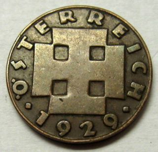 Austria 2 Groschen Coin 1929 Km 2837 (a2) photo
