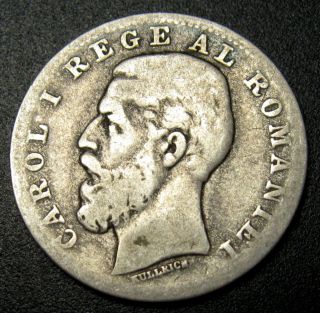 Romania 1 Leu 1884 Silver Coin Km 22 - 1 photo
