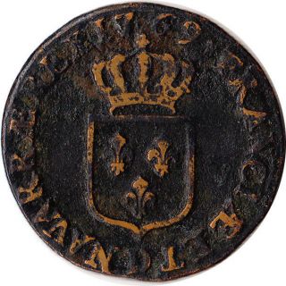 1769 France 1/2 Sol Coin Louis Xv Km 544 photo