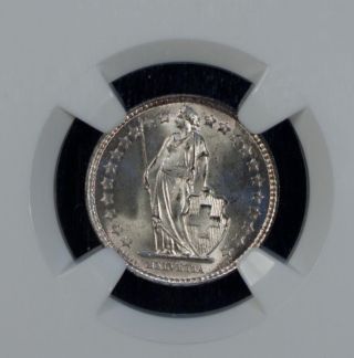 Switzerland 1/2 Franc 1944 B Ngc Ms 66 Unc Silver Bern photo