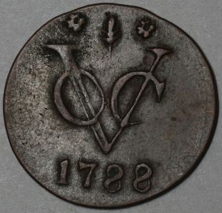 1788 Voc Penny Gelderland Netherlands East Indies Duit (colonial Coin) photo