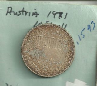 1971 Austria 10 Schilling Coin Km 682 (y99).  640 Silver.  1543 Oz Asw Tarmish photo