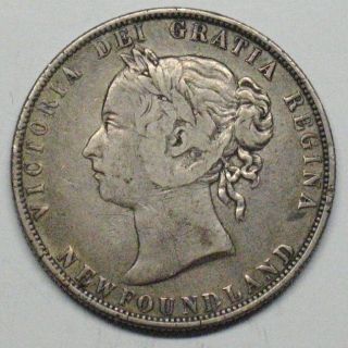 1900 Newfoundland 50 Silver Cents Grading Fine Q162 photo