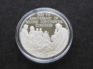 Second Continental Congress Silver Art Medal 1975 Franklin C2326 photo
