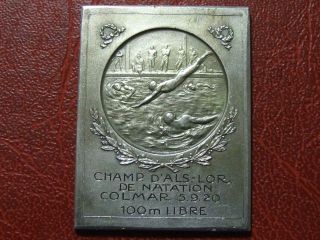 Colmar 1920 100m Swimming Competition 1m20 Athlete H Matter Prize Silver photo