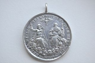 1900s Germany Jesus Baptizing Theme Medal 33.  3 Mm photo