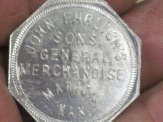 Good For 50c In Trade Token Marion Kansas Coin John Ehrlich General Merchandise photo