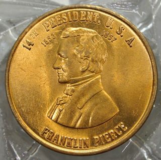 Franklin Pierce 14th President Of The U.  S.  A.  Brass Collectors Token. . .  9535 photo