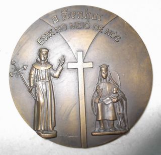 Saint Anthony Portugal / St.  Antonio Cavaleiros / Bronze Medal By Belo Marques photo