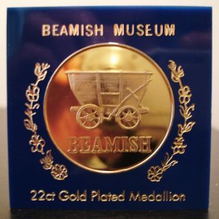 22ct Gold Plated Medallion Beamish North Of England Open Air Museum Rare photo