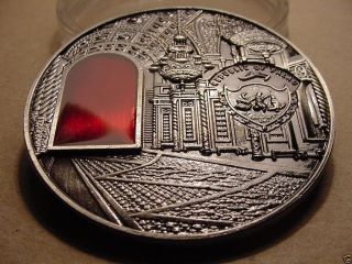 55mm Palau 2012 Mineral Art Moscow Russia Silver Plated Brass Coin Commemorative photo