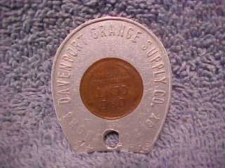 1947 Davenport Grange Supply Co Encased Cent Lucky Penny Wa Washington photo