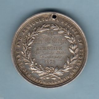 Scotland.  1870 Highland Agricultural Society. .  35mm Silver Prize Medal. .  Vf photo