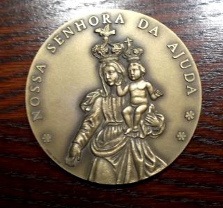 Our Lady Of Help / Ajuda 400 Year Parish Portugal Bronze Medal By Jorge Coelho photo