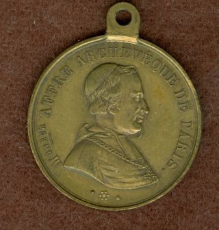 1848 French Medal To Commemorate The Mgneur Affrey Archeve Of Paris photo