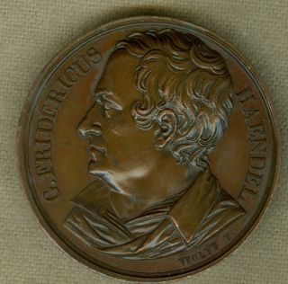 1823 French Medal In Honor Of George Frideric Handel,  By Wolff And Durand photo