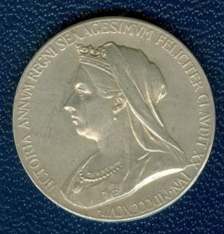 1897 Queen Victoria Diamond Jubilee Small Silver Medal By Royal,  De Saulles photo