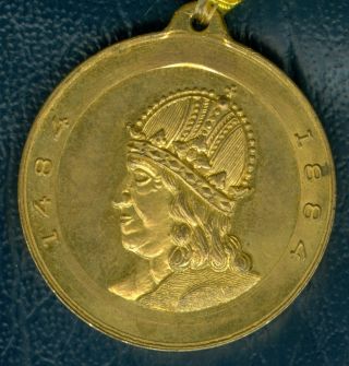 1884 German Medal Issued To Commemorate The 400 Year Anniv.  Of Zirl Martin Wall photo