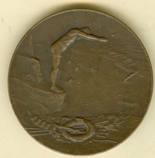 1910 French Medal In Honor Of The Scouts Of,  By S.  Kulle photo