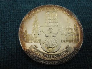 Extremely Rare Munich Munchen Germany 1986 Silver 999 Medal City With Heart photo