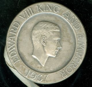 1937 King Edward Viii Coronation Silver Celebration Medal,  By W.  H.  Hasler,  Ltd photo