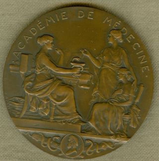 1920 French Medal Issued For The Academy Of Medicine,  By A.  Paley photo