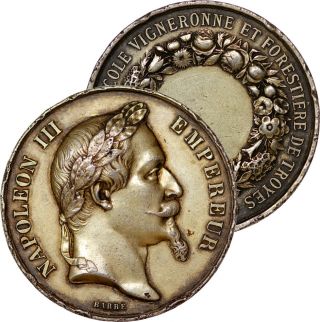 France Napoleon Iii Silver Medal 1 5/8 