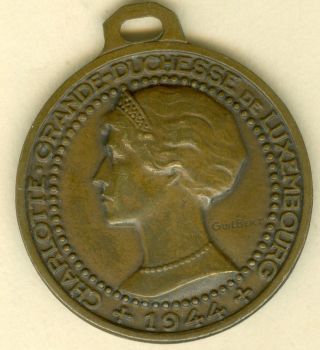 1944 Luxembourg Medal In Honor Of Charlotte Grande Duchess,  By Guilbert photo