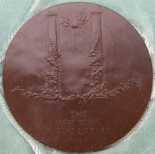 The York Public Library 50th Anniversary Medal,  1961 By Leonard Baskin photo