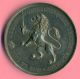 Large French Solid Silver Art Nouveau Medal Towered Female / Lion 19th Century Exonumia photo 1