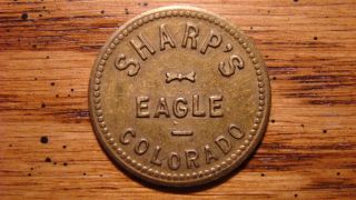 Sharp ' S Eagle,  Colorado Colo Co 10¢ Brass Trade Token Pool Hall 1930 3 Varieties photo