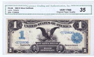 1899 Series Flying Eagle $1 Silver Certificate.  Cga Graded 35 Low Serial photo