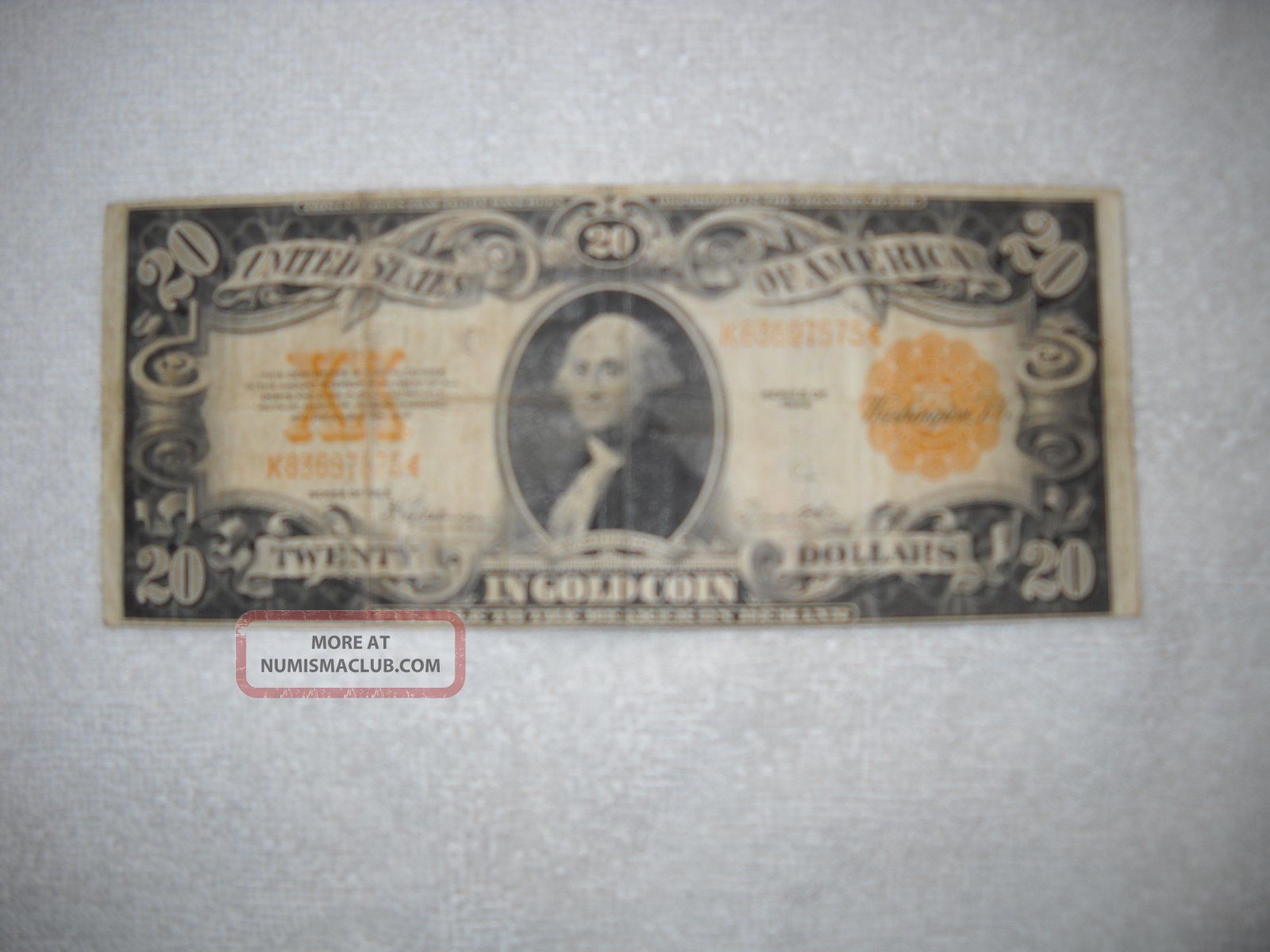 1922 $20 Gold Certificate In Xf Large Size Notes photo