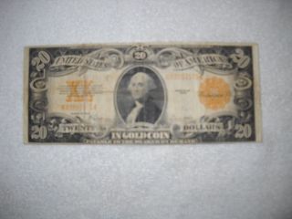 1922 $20 Gold Certificate In Xf photo