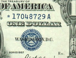 Star 1957 Extremely Fine $1 Silver Certificate More Currency 4 photo