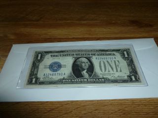 Rare Funny Back One Dollar Silver Certificate 1928 Blue Unc photo