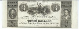 Michigan Lagrange Cass County Bank Note $3 18xx Not Issued Or Signed Chcu photo