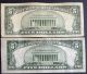 One 1953 $5 & One 1934a $5 Blue Seal Silver Certificate (j80141402a) Small Size Notes photo 1
