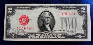 1928 G $2 Crisp,  Uncirculated,  Boldly Inked,  Redseal,  United States Note photo