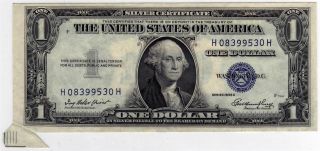 1935e 1 Dollar Silver Cert - Exterior Fragment Showing Exterior Centering Marks photo