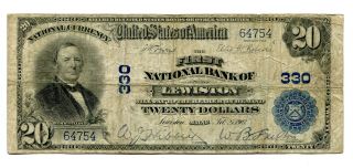1902 $20 National Bank Note First National Bank Lewiston Me 330 Vg photo