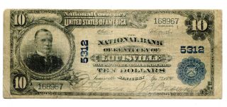 1902 $10 National Bank Note National Bank Of Kentucky Louisville Ky 5312 Vg - Fn photo