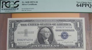 Pcgs 1957a Fr.  1620 $1 Silver Certificate Note Grading Very Choice 64ppq photo